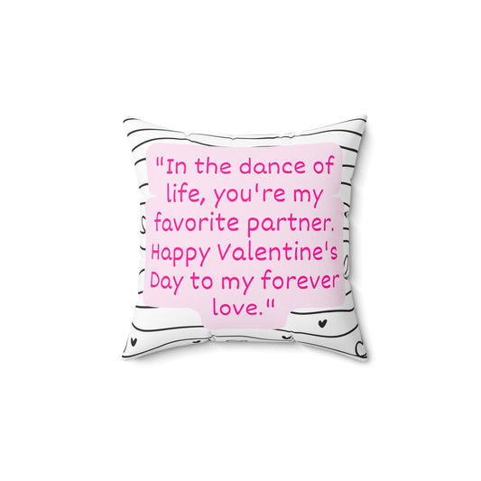Two Sided Printing Pillow Cover with Pillow |  Valentine Gift Message | Valentine's Day Birthday Gifts  | Square Decorative Cushion Waist Pillowcase| Spun Polyester Square Pillow