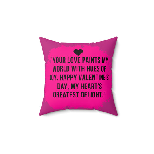 Two Sided Printing Pillow Cover with Pillow |  Valentine Gift Message  | Valentine's Day Birthday Gifts  | Square Decorative Cushion Waist Pillowcase| Spun Polyester Square Pillow