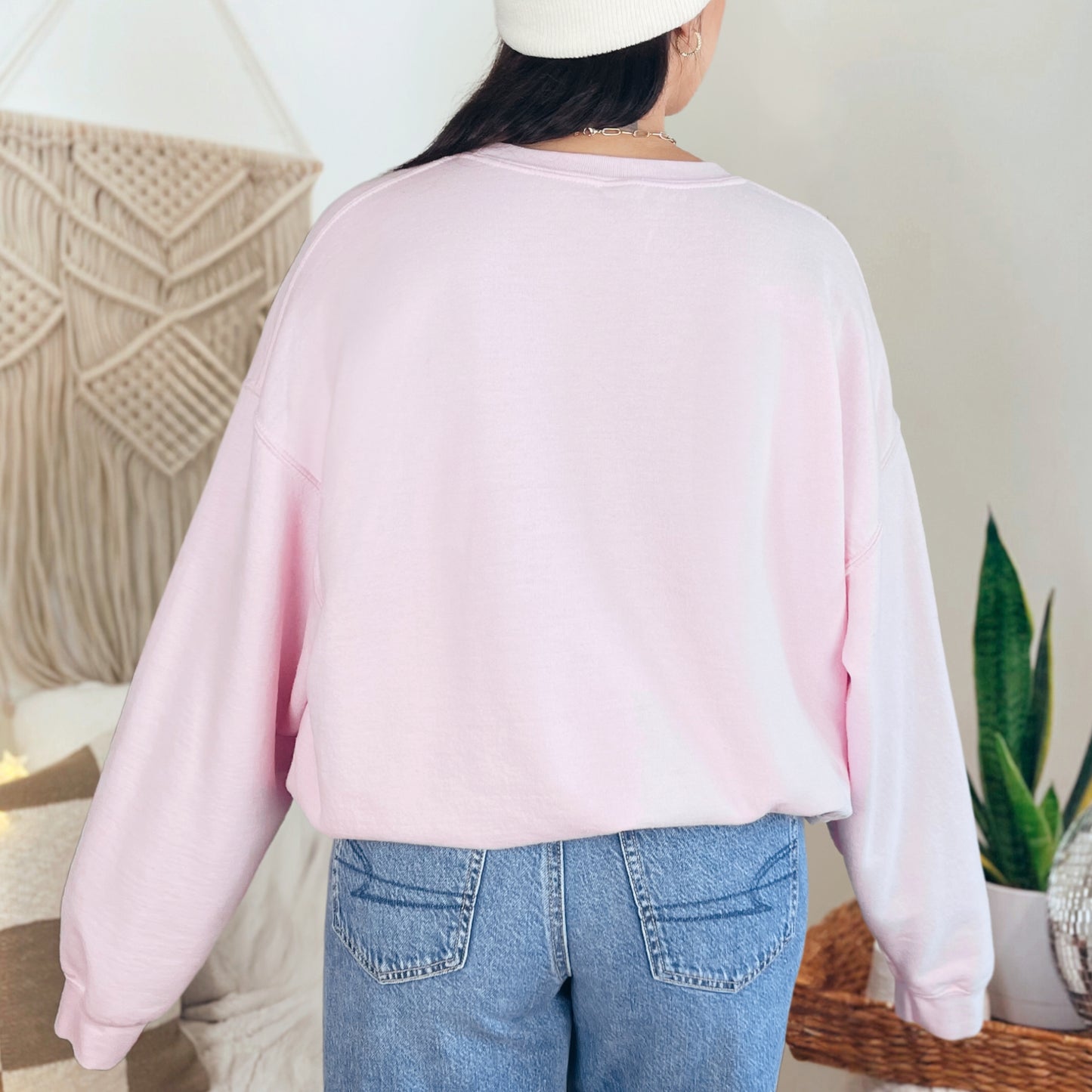 Just Breathe, Inspirational Quote Print Pullover Sweatshirt | Casual Long Sleeve| Crew Neck Sweatshirt For Fall & Winter | Women's Clothing Heavy Blend™ Crewneck Sweatshirt