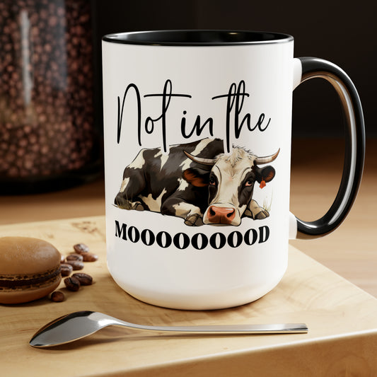 Funny Cow Two-Tone Coffee Mugs, 15oz